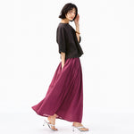[Lightweight] Cotton Elastic Waist Maxi Skirt