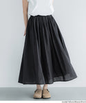 [Lightweight] Cotton Elastic Waist Maxi Skirt