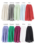 [Lightweight] Cotton Elastic Waist Maxi Skirt