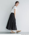 [Lightweight] Cotton Elastic Waist Maxi Skirt