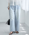 Seluar denim wanita pinggang tinggi mutiara mutiara jeans jeans panjang panjang panjang penghantaran percuma percuma/mel