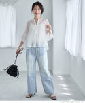 Seluar denim wanita pinggang tinggi mutiara mutiara jeans jeans panjang panjang panjang penghantaran percuma percuma/mel