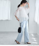 Seluar denim wanita pinggang tinggi mutiara mutiara jeans jeans panjang panjang panjang penghantaran percuma percuma/mel