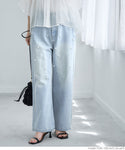 Seluar denim wanita pinggang tinggi mutiara mutiara jeans jeans panjang panjang panjang penghantaran percuma percuma/mel