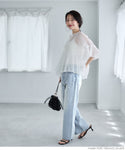 Seluar denim wanita pinggang tinggi mutiara mutiara jeans jeans panjang panjang panjang penghantaran percuma percuma/mel