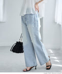 Seluar denim wanita pinggang tinggi mutiara mutiara jeans jeans panjang panjang panjang penghantaran percuma percuma/mel