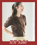 ★Yak-Style Cable Knit Short Sleeves