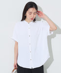 Classic Gold Button Short Sleeve Blouse