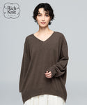 [Rich Knit] V-Neck Oversized Pullover