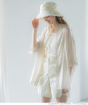 Lightweight mid sleeve button top
