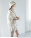 Lightweight mid sleeve button top