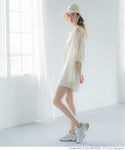 Lightweight mid sleeve button top