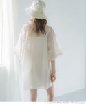 Lightweight mid sleeve button top