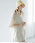 Lightweight mid sleeve button top