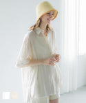 Lightweight mid sleeve button top