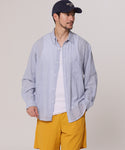 [Lightweight] Men's  Stripe Cotton Button-up Shirt