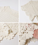 [Crochet] Flared Sleeve Short-Sleeved Knit