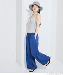[Embossed] Wide-Leg Pants