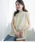 Embroidered Frill Shoulder Top