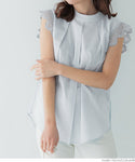 Embroidered Frill Shoulder Top