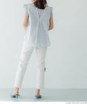Embroidered Frill Shoulder Top
