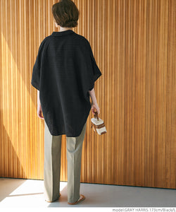 Linen oversize half sleeve shirt