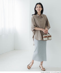 Linen oversize half sleeve shirt