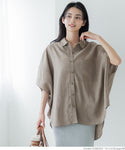 Linen oversize half sleeve shirt