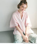 Linen oversize half sleeve shirt