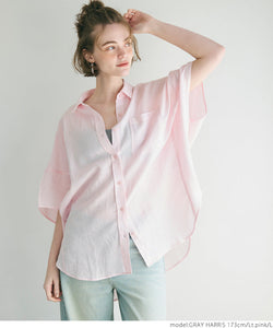 Linen oversize half sleeve shirt