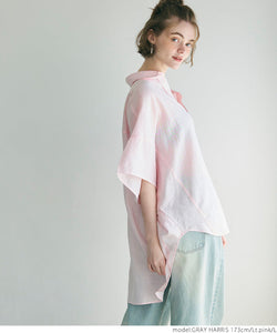 Linen oversize half sleeve shirt