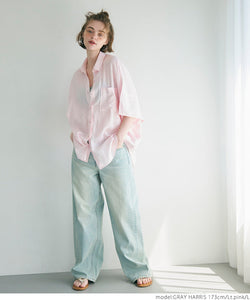 Linen oversize half sleeve shirt