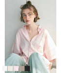 Linen oversize half sleeve shirt