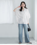 Linen oversize half sleeve shirt