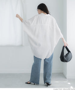 Linen oversize half sleeve shirt