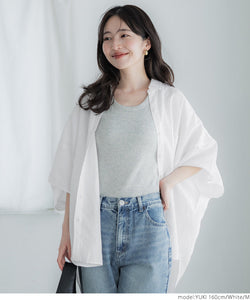 Linen oversize half sleeve shirt