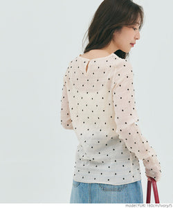 [Sale] Sheer Dots Blouse