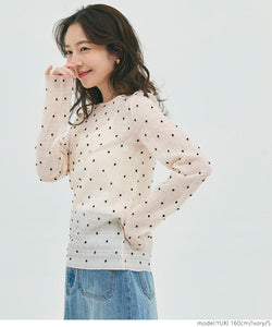 [Sale] Sheer Dots Blouse