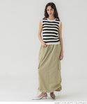 Jualan★2490 yen → 1490 yen skirt wanita drop pinggang pinggang pinggang barat rum poket panjang panjang perkhidmatan surat gc sederhana tidak mungkin 24ss coca coca