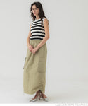 Jualan★2490 yen → 1490 yen skirt wanita drop pinggang pinggang pinggang barat rum poket panjang panjang perkhidmatan surat gc sederhana tidak mungkin 24ss coca coca