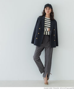 [Sale] Woolish Twil Front Slit Tapered Pants