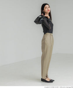 [Sale] Woolish Twil Front Slit Tapered Pants