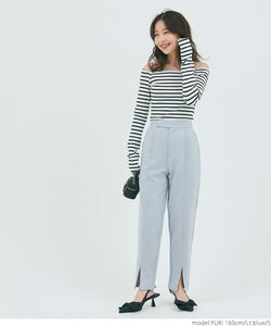 [Sale] Woolish Twil Front Slit Tapered Pants