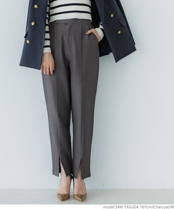 [Sale] Woolish Twil Front Slit Tapered Pants