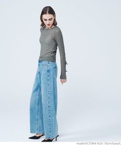 sheer ribbon long sleeve top