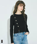 Front Gold Button Knit Top