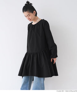[Sale] Polyester Poplin Back Ribbon Mini Dress