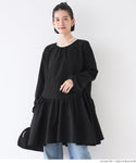 [Sale] Polyester Poplin Back Ribbon Mini Dress