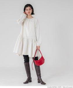 [Sale] Polyester Poplin Back Ribbon Mini Dress