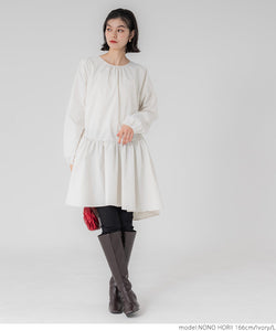 [Sale] Polyester Poplin Back Ribbon Mini Dress